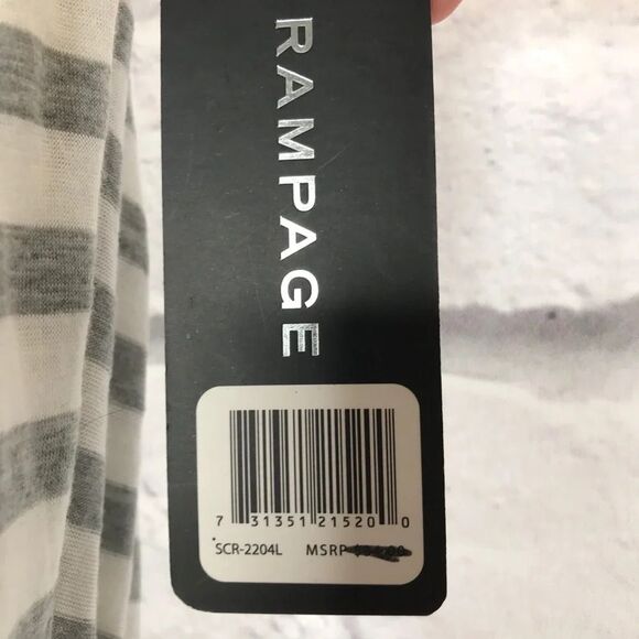 NWT Rampage Gray White Striped Infinity Scarf Lightweight Soft Women’s Accessory - Picture 4 of 5